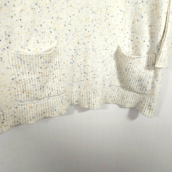 LOFT Womens White Flecked Cowl Neck Knit Long Line Sweater Size Small - Picture 4 of 10